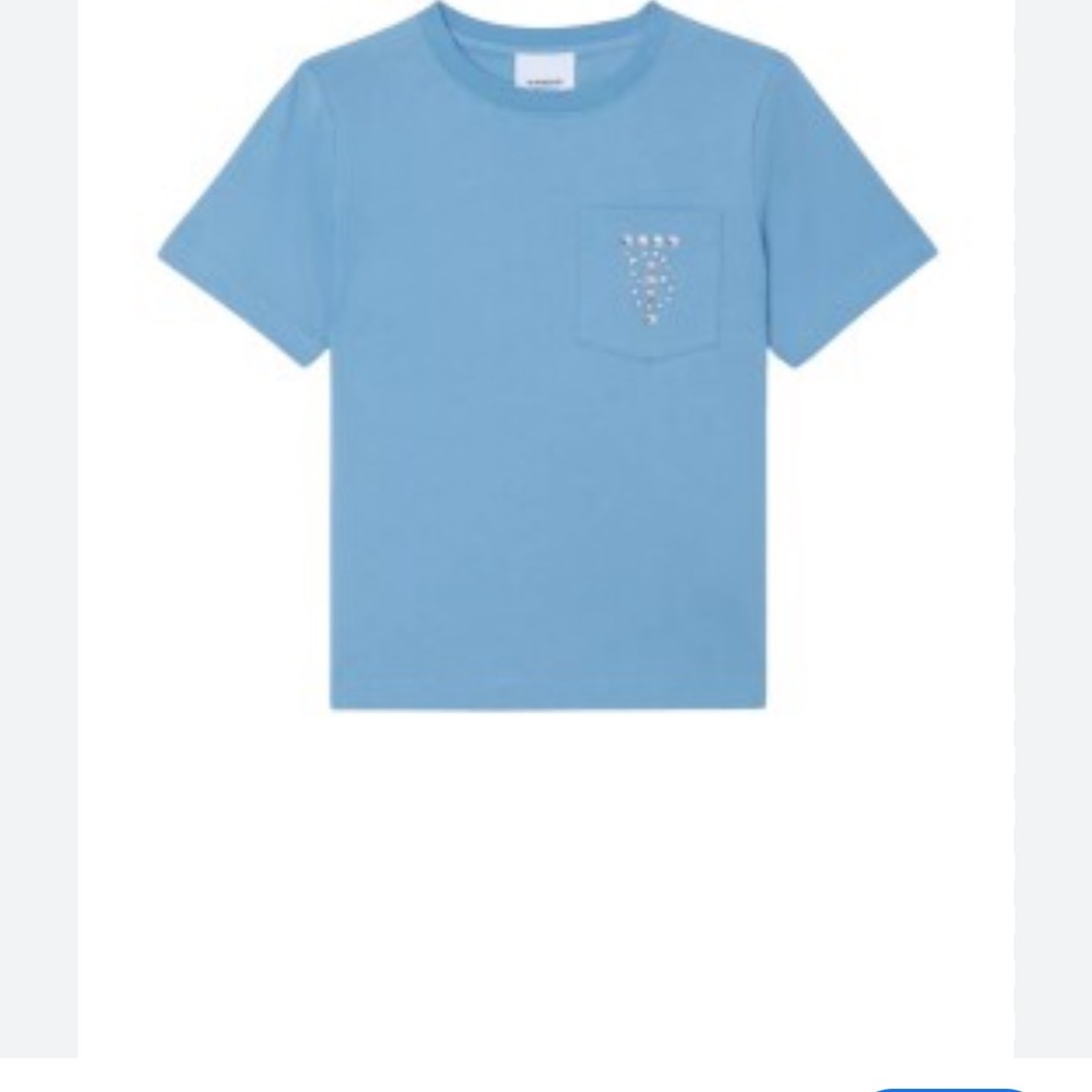 Burberry Blue Short Sleeve Tee Casual Crew Neck